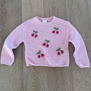 Zara Pink Cherry Embroidered Sweater